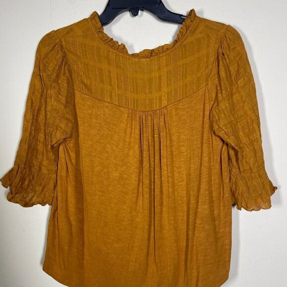 Dolan Women Rustic Orange Short Bell Sleeve Blouse XS Cotton Blend! - Picture 6 of 7